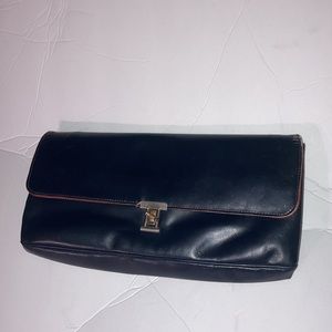 Vintage leather Nicholas Reich red leather inside outside black leather